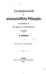 Tapa de Vierteljahrsschrift für wissenschaftliche Philosophie