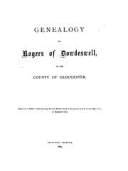 Tapa de Genealogy of Rogers of Dowdeswell in the county of Gloucester