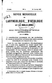 Tapa de Revue mensuelle de laryngologie, d'otologie et de rhinologie
