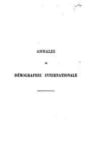 Tapa de Annales des démographie internationale: recueil trimestriel de travaux originaux et de documents ...