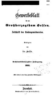 Tapa de Gewerbeblatt für das Grossherzogthum Hessen...
