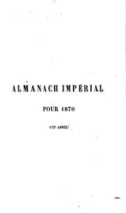 Tapa de Almanach impérial