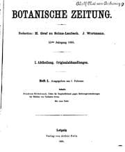 Tapa de Botanische Zeitung