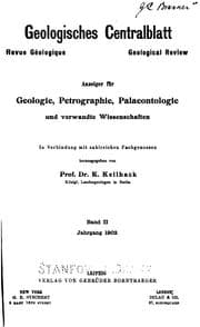 Tapa de Geologisches Zentralblatt: Anzeiger für Geologie, Petrographie, Palaeontologie und Verwandte ...