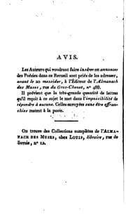 Tapa de Almanach des Muses: 1765-