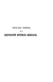 Tapa de Catálogo general de la exposición Histórico-americana de Madrid, 1892