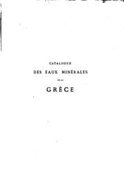 Tapa de Catalogue des eaux minérales de la Grèce