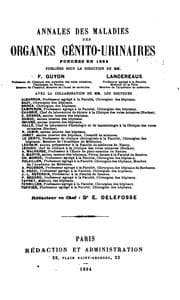 Tapa de Annales des maladies des organes génito-urinaires