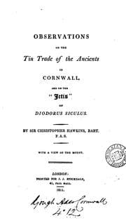 Tapa de Observations on the tin trade of the ancients in Cornwall, and on the 'Ictis' of Diodorus Siculus