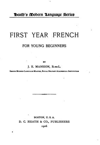 Tapa de First Year French for Young Beginners