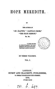 Tapa de Hope Meredith, by the author of 'St. Olave's'