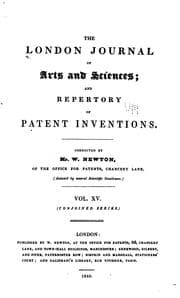Tapa de Newton's London Journal of Arts and Sciences: Being Record of the Progress of Invention as ...