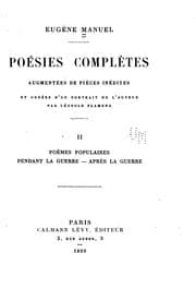 Tapa de Eugène Manuel: Poésies complètes, augm. de pièces inéd. et ornées d'un portr