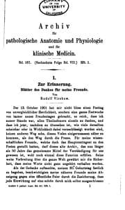 Tapa de Archiv fuer pathologische anatomie und physiologie und klinische