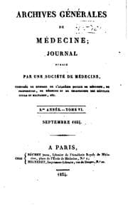Tapa de Archives générales de médecine