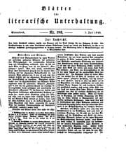 Tapa de Blätter für literarische Unterhaltung