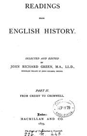 Tapa de Readings from English history, selected and ed. by J.R. Green