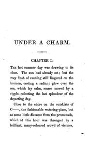 Tapa de Under a charm, from the Germ. of E. Werner by C. Tyrrell
