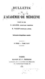 Tapa de Bulletin de l'academie de medecine