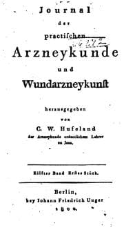 Tapa de Hufeland's Journal der practischen Heilkunde