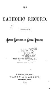 Tapa de The Catholic Record