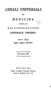 Tapa de Annali universali di medicina