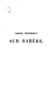 Tapa de Notice historique sur Barrère