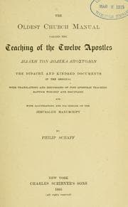 Tapa de The oldest church manual called The teaching of the twelve apostles