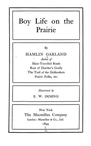 Tapa de Boy life on the prairie