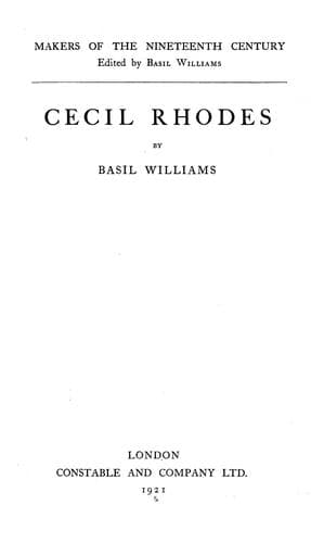 Tapa de Cecil Rhodes
