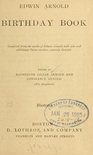 Tapa de Edwin Arnold birthday book