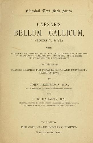 Tapa de Caesar's Bellum Gallicum, (Boos V. & VI.)