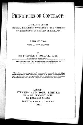 Tapa de Principles of contract