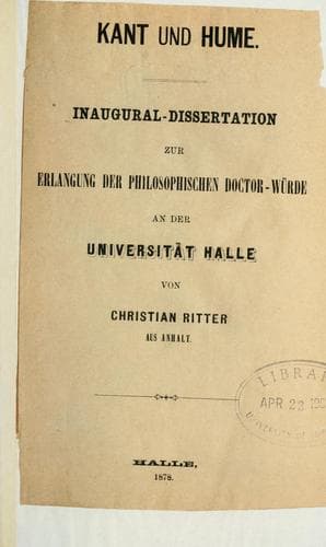 Tapa de Kant und Hume.
