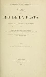 Tapa de Viajes por el Río de la Plata y el interior de la Confederación Argentina