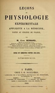 Tapa de Les de physiologie expimentale appliqu la mecine