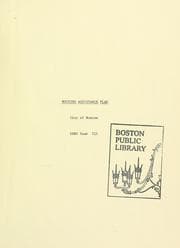 Tapa de Housing assistance plan, city of Boston, cdbg year iii