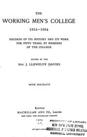 Tapa de The Working men's college, 1854-1904
