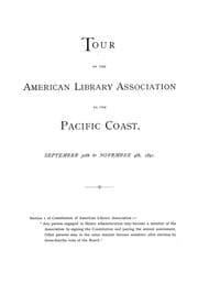 Tapa de Tour of the American Library Association to the Pacific Coast