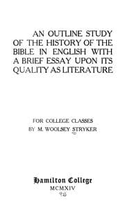 Tapa de An outline study of the history of the Bible in English