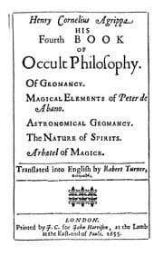 Tapa de Henry Cornelius Agrippa's Fourth book of occult philosophy, and geomancy