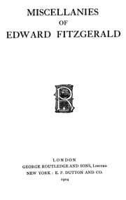 Tapa de Miscellanies of Edward Fitzgerald