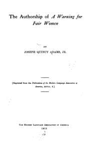 Tapa de The authorship of A warning for fair women