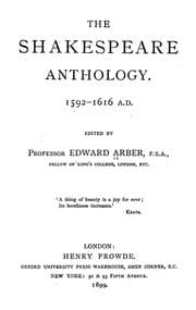Tapa de The Shakespeare anthology. 1592-1616 A.D.