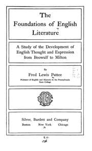 Tapa de The foundations of English literature