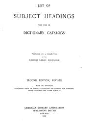Tapa de List of subject headings ...