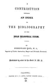 Tapa de A contribution towards an index to the bibliography of the Indian philosophical systems