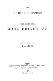 Tapa de The public letters of John Bright