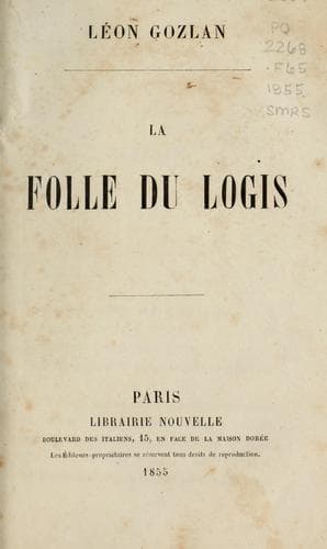 Tapa de La folle du logis
