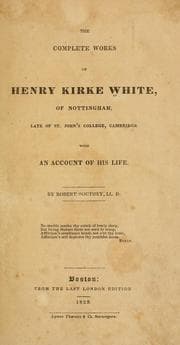 Tapa de The complete works of Henry Kirke White ..